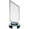 Picture of Clear Glass Plaque With Black Neck And Round Base - 6.25in