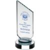 Picture of Clear Glass Plaque With Black Neck And Round Base - 6.25in