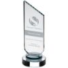 Picture of Clear Glass Plaque With Black Neck And Round Base - 6.25in