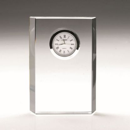 Picture of Clear Glass Rectangle Clock (22mm Thick)