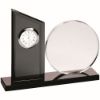 Picture of Clear|black Glass Clock And Plaque (10mm Thick) - 5.25in