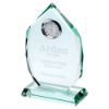 Picture of Jade Glass Diamond Plaque With Clock (15mm Thick) - 6.5in