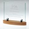 Picture of Clear Glass 10mm Rectangle On Light Wood Base - (Glass 6.75 X 8.25") 8 X 9in