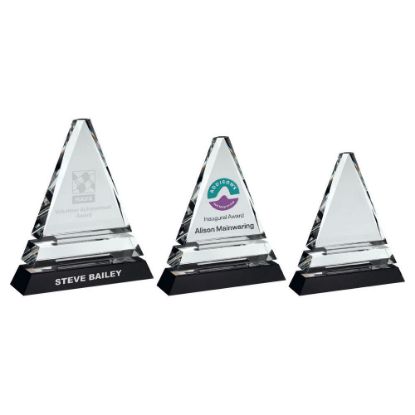 Picture of Clear Glass Pyramid On Black Base