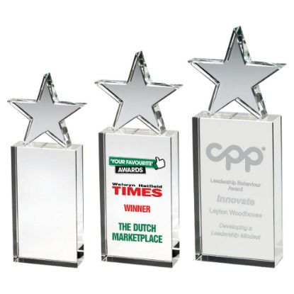 Picture of Clear Glass Block With Glass Star - 8in