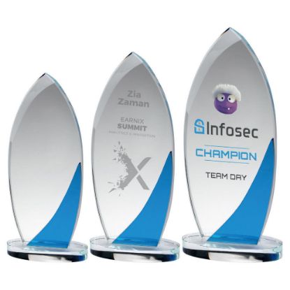 Picture of Clear~blue Glass Eyelet Plaque (10mm Thick)