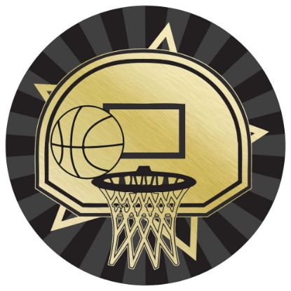 Picture of Basketball Gold~black Printed Centre 50mm