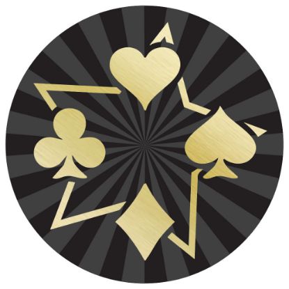 Picture of Cards Gold~black Printed Centre 50mm