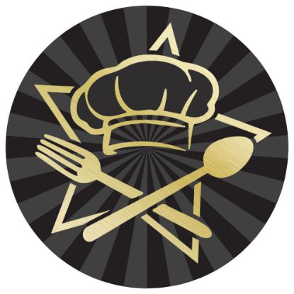 Picture of Cooking Gold~black Printed Centre 50mm