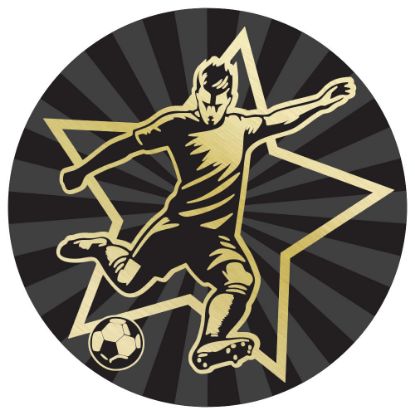 Picture of Football Male Gold~black Printed Centre 50mm