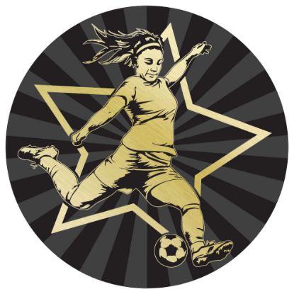 Picture of Football Female Gold~black Printed Centre 50mm
