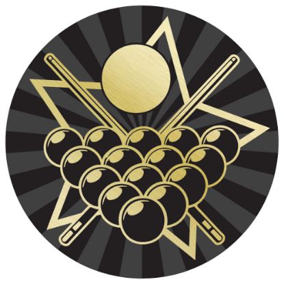 Picture of Pool~snooker Gold~black Printed Centre 50mm