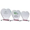 Picture of Clear Glass Heart With Red Stepped Base (10mm Thick) - 9in