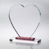 Picture of Clear Glass Heart With Red Stepped Base (10mm Thick) - 9in