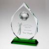 Picture of Clear Glass Diamond With Golf Ball On Green Base (15mm Thick) - 9.5in