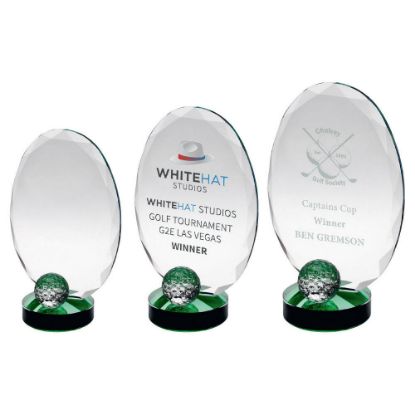 Picture of Clear Glass Oval And Golf Ball With Green Highlights (10mm Thick)