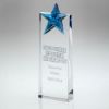 Picture of Clear Glass Wedge With Blue Glass Star - 9in