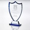 Picture of Clear Glass Shield With Blue Edge And Frosted Wreath (10mm Thick) - 9in