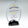 Picture of Clear Glass Oval Plaque (10mm Thick) In Gun Metal Base - 9.5in