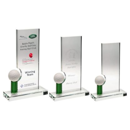 Picture of Clear~green Glass Rectangle With Golf Ball     (10mm Thick)