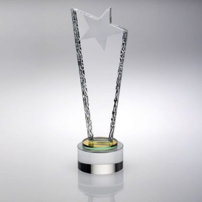 Picture of Clear Frosted Star Column With Yellow Collar (15mm Thick)