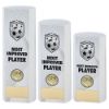 Picture of White Plastic Filled Column Football Most Improved Player (1in Cen) - 8.25in