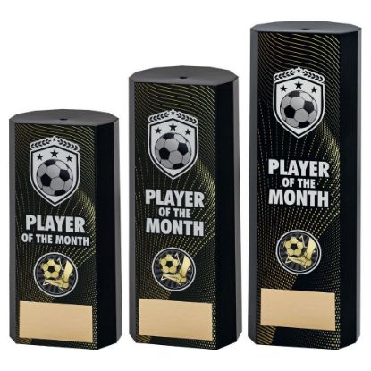 Picture of Black Plastic Filled Column Football Player Of The Month (1in Cen) - 8.25in