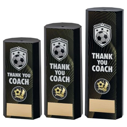 Picture of Black Plastic Filled Column Football Thank You Coach (1in Cen) - 6in