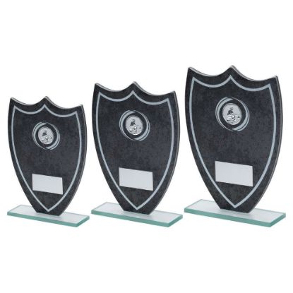 Picture of Stone Effect Glass Shield With Angling Centre And Plate