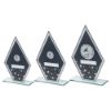Picture of Grey|silver Printed Glass Diamond With Angling Centre And Plate - 7.25in
