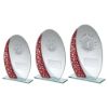Picture of Jade|silv|red Glass Oval With Silver Trim Trophy (1in Cen) - 7.25in