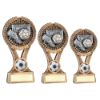Picture of Brz|gold|pew Football Round Wreath On V Riser With Plate (1in Cen) - 6in