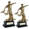 Picture of Antique Gold Premium Male Football Figure On Black Base With Plate - 14in