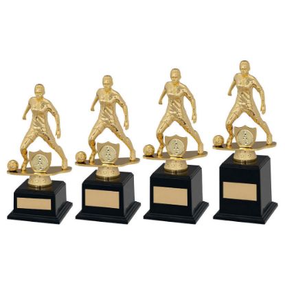 Picture of Gold~black Plastic Female Football Figure On Filled Base (1in Cen)