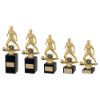 Picture of Gold|blk Plastic Female Football Figure On Blk Marble Trophy (1in Cen) - 8in