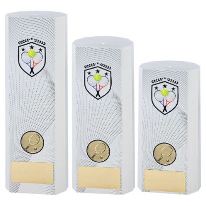 Picture of White Plastic Filled Column Tennis (1in Cen)