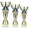 Picture of Gold|blue Trophy Cup With Plate (2in Centre) - 13.75in