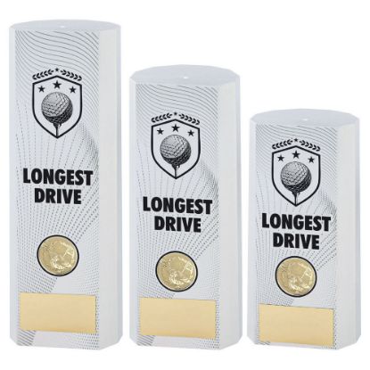 Picture of White Plastic Filled Column Golf Longest Drive (1in Cen)