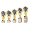 Picture of Gold Plastic Holder + Dominoes Disc On Cream Marble Trophy (1in Cen) - 7.75in