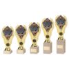 Picture of Gold Plastic Holder + Squash Disc On Cream Marble Trophy (1in Cen) - 11in