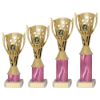 Picture of Gold|pink Plastic Flash Cup Assembled On Marble (1in Cen) - 10in