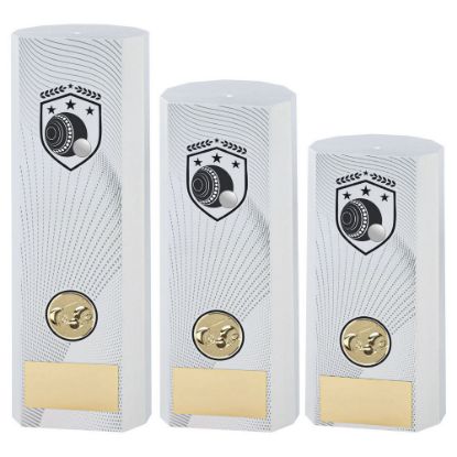 Picture of White Plastic Filled Column Lawn Bowls (1in Cen)