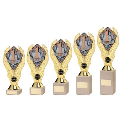 Picture of Gold Plastic Holder + First Disc On Cream Marble Trophy (1in Cen)