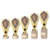 Picture of Gold Plastic Holder + Stars Disc On Cream Marble Trophy (1in Cen) - 9in