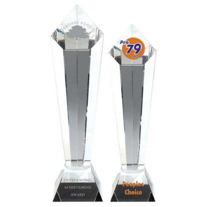 Picture of Clear Glass Pentagon Column On Base