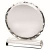 Picture of Clear Glass Circle With Faceted Edge On Base  (25mm Thick) - 9in
