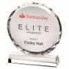 Picture of Clear Glass Circle With Faceted Edge On Base  (25mm Thick) - 9in