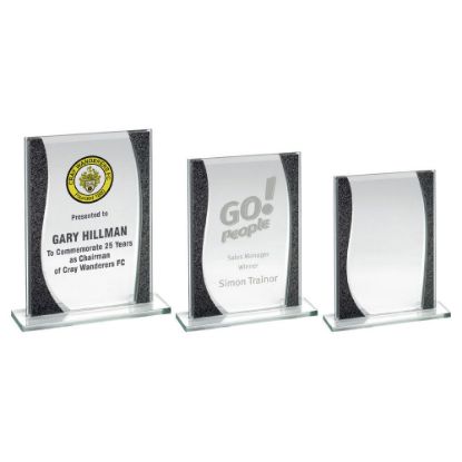 Picture of Jade Glass Rectangle Plaque With Silver Highlights - (4mm Thick) 7.25in