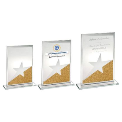 Picture of Jade Glass Rectangle Plaque With Gold|silver Glitter Detail (4mm Thick) - 7.25in