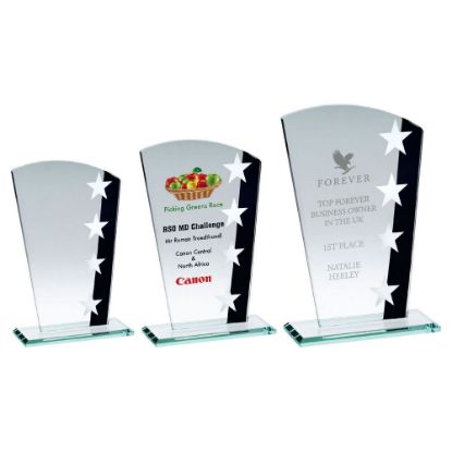 Picture of Jade Glass Shield With Silver|black Star Design (4mm Thick) - 6.5in